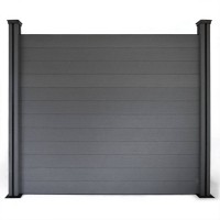 Original Patent Design Dark Grey Privacy Fence Wood Composite Wpc Decorative Garden Fence Panel